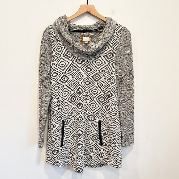 Anthropologie Tops - Anthropologie Postage Stamp Cowl Neck Tunic Top Black Size M